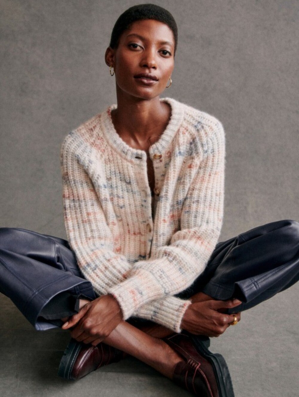 *NWT* [Sezane] Pierre Cardigan In Blue Multicolored, Size M, Alpaca, Wool Blend